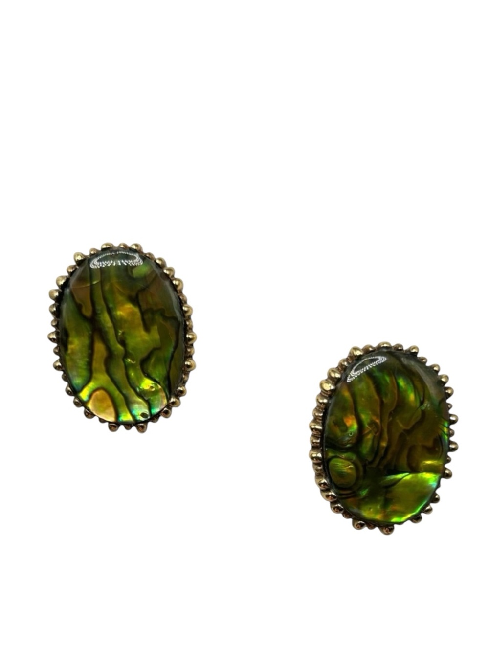 Vintage Ciner Abalone Clip Earrings